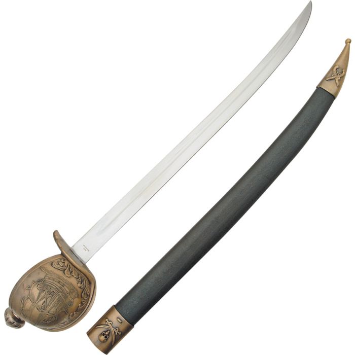 Pirate Fixed Blade Sword with Sculpted Metal Handle
